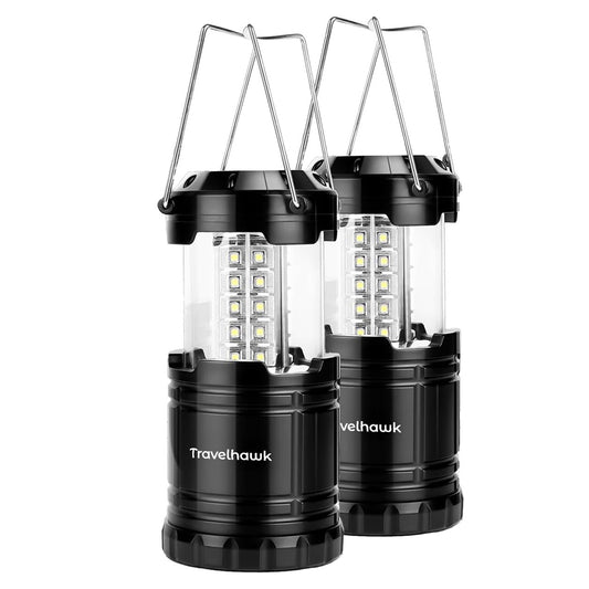 2 stuks zwart met heldere LED tentverlichting