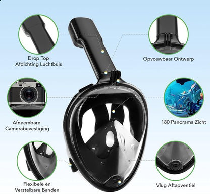 Travelhawk Snorkelmasker – Full Face (Panoramisch Zicht)
