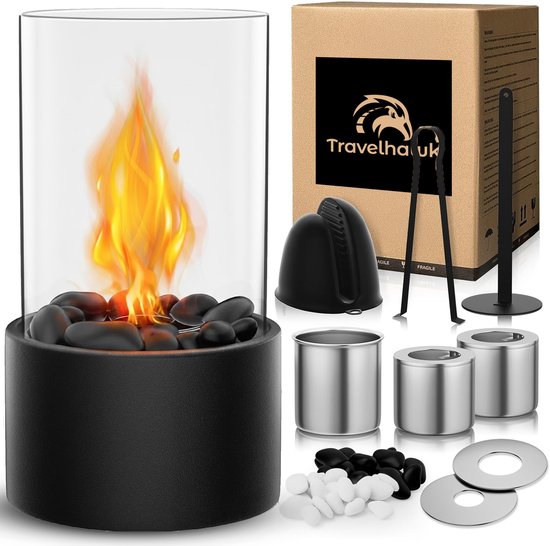 Travelhawk tafelhaard bio-ethanol zwart