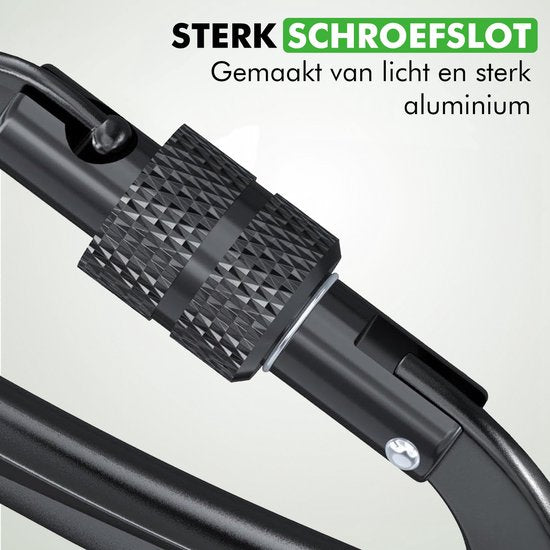 Travelhawk Karabijnhaak Aluminium Zwart – Schroefsluiting