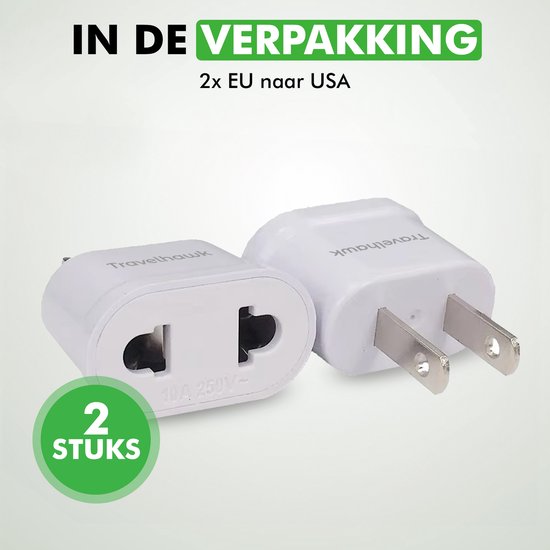 Reisstekker EU naar VS/USA 2 stuks