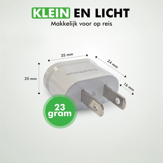 Reisstekker EU naar VS/USA 2 stuks