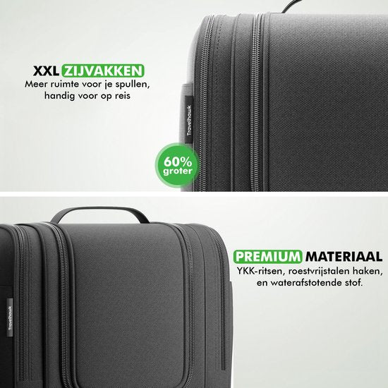Travelhawk Toilettas – Ruime & Waterdichte Hangende Reis Toilettas