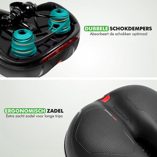 Travelhawk Fietszadel – Comfortabel Zadel met Vering & Gelvulling