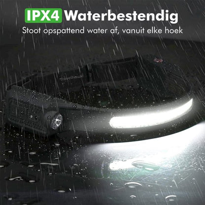 Travelhawk Hoofdlamp Oplaadbaar – LED Hoofdlamp met Bewegingssensor