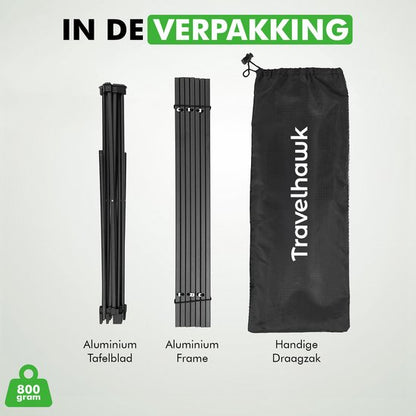 Travelhawk Campingtafel – Opvouwbare Aluminium Tafel