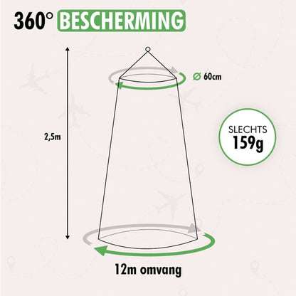 Travelhawk Klamboe XL – Muggennet voor Bed of Camping