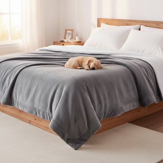 Travelhawk Fleece Deken 150×200 cm – Luxe Plaid Grijs