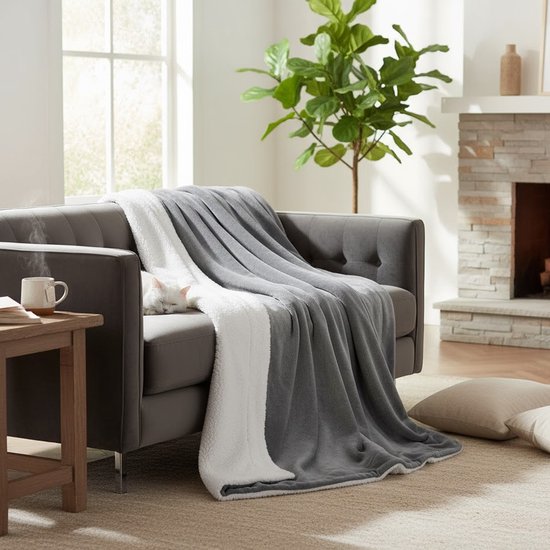 Travelhawk Fleece Deken 150×200 cm – Luxe Plaid Grijs