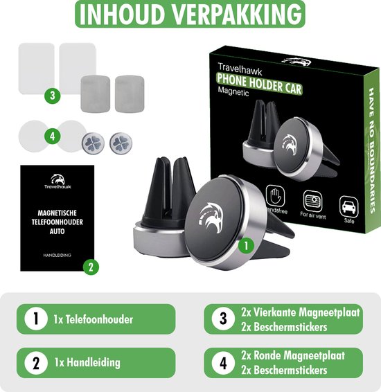 Travelhawk Telefoonhouder Auto – Magnetische Houder voor Dashboard / Voorruit