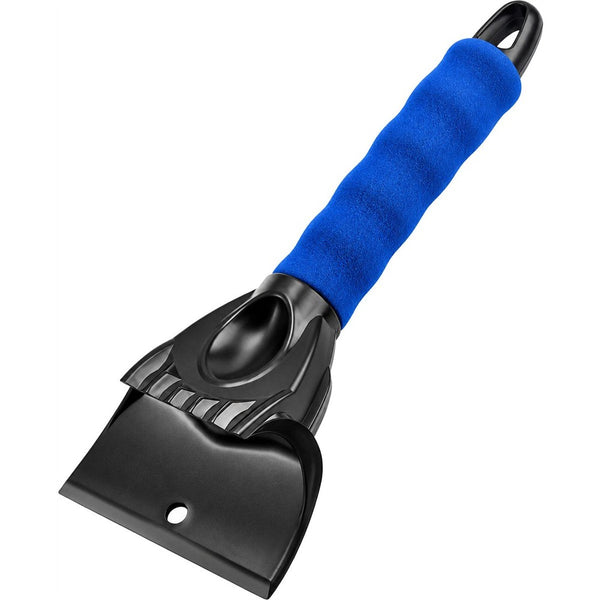 Travelhawk ijskrabber met zwarte kop en blauwe foamgreep