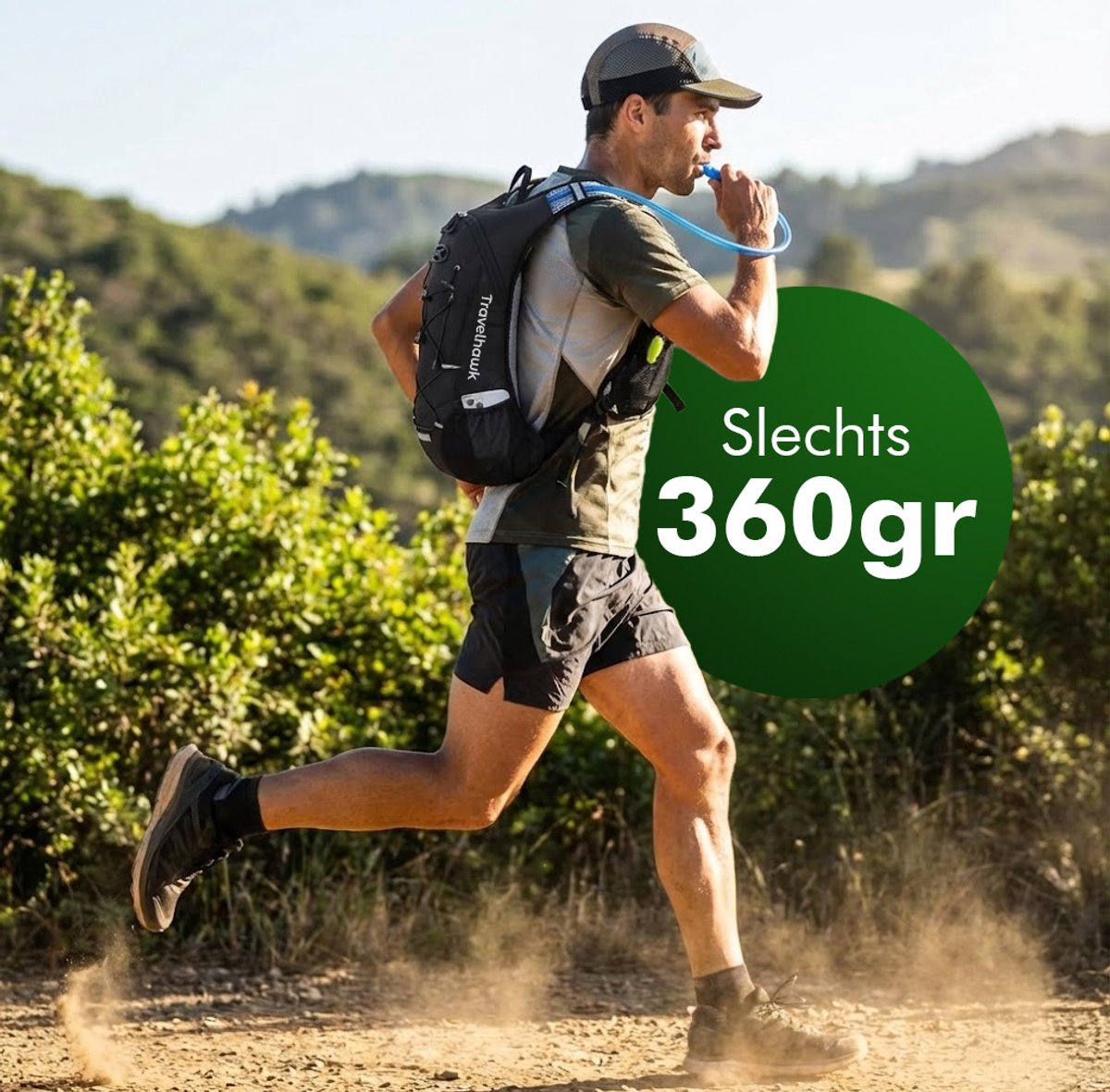 Aansluiting voor drinkslang in Travelhawk drinkrugzak hydratatie