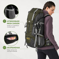 Backpack 50 liter met meerdere opbergvakken voor reisuitrusting