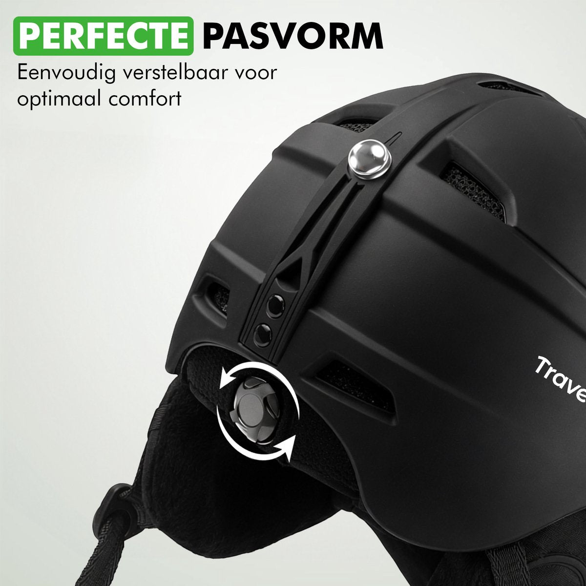 Bovenaanzicht van Travelhawk skihelm zwart maat L/XL