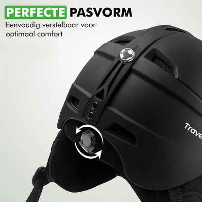 Bovenaanzicht van Travelhawk skihelm zwart maat L/XL