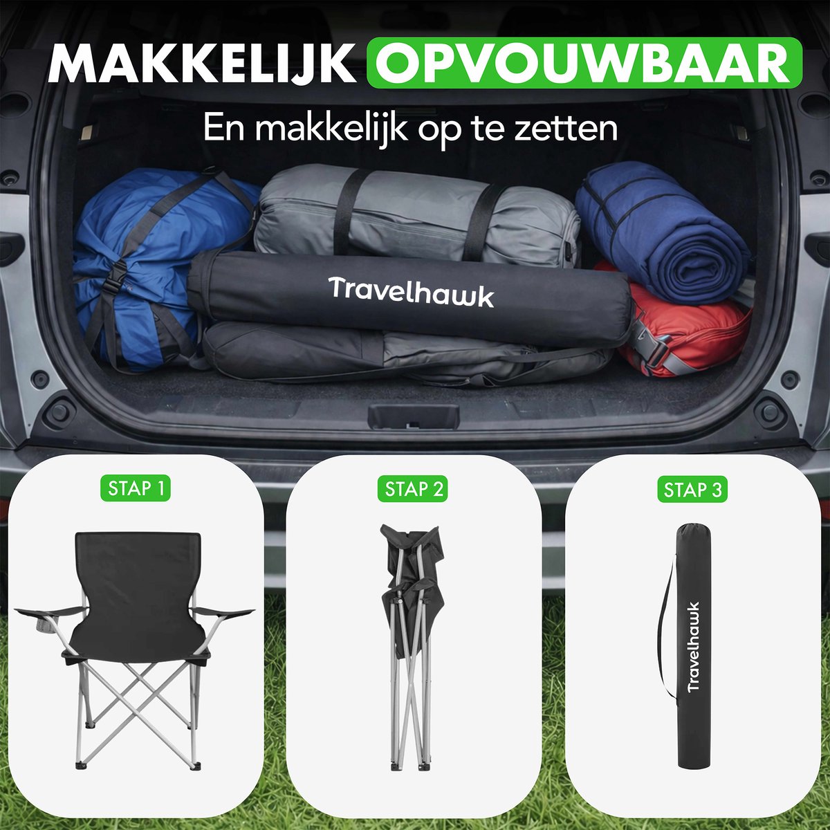 Campingstoel voor buitengebruik en recreatie