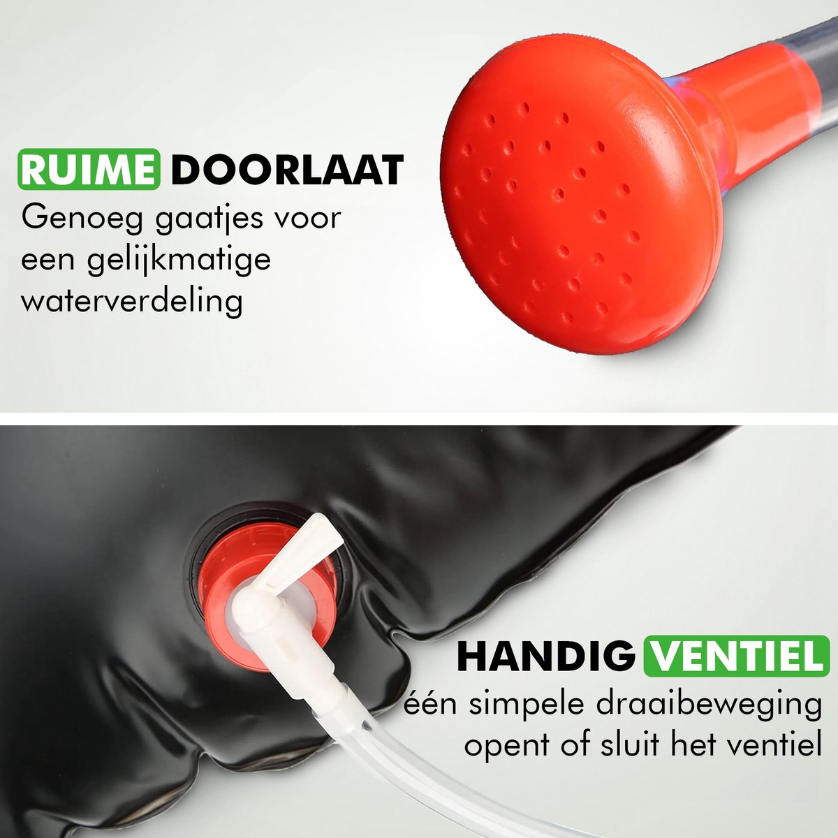 Close-up Travelhawk campingdouche slang en sproeier