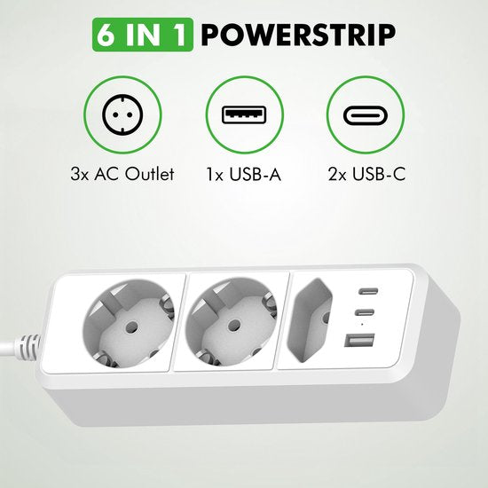 Close-up Travelhawk stekkerdoos details en aansluitingen