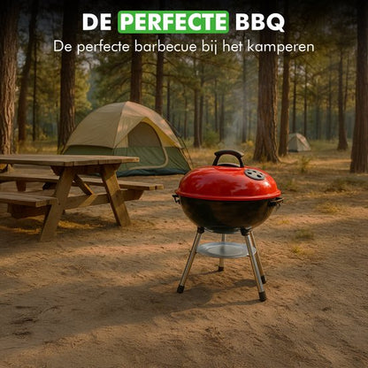 Close-up van Travelhawk barbecue grillrooster en handvat