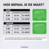 Close-up van Travelhawk compressiekousen materiaal en ribben