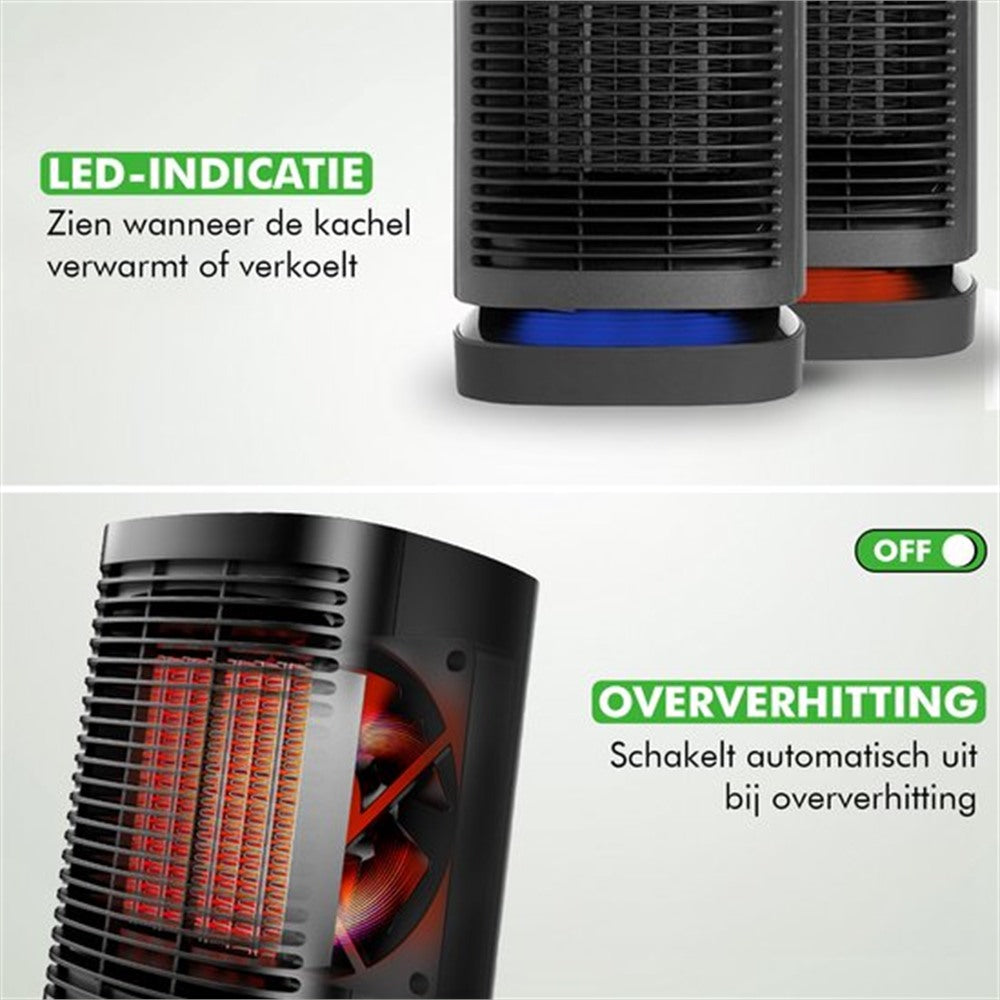 Close-up van Travelhawk elektrische verwarming keramische kachel