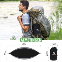 Close-up van Travelhawk hangmat materiaal en weefpatroon