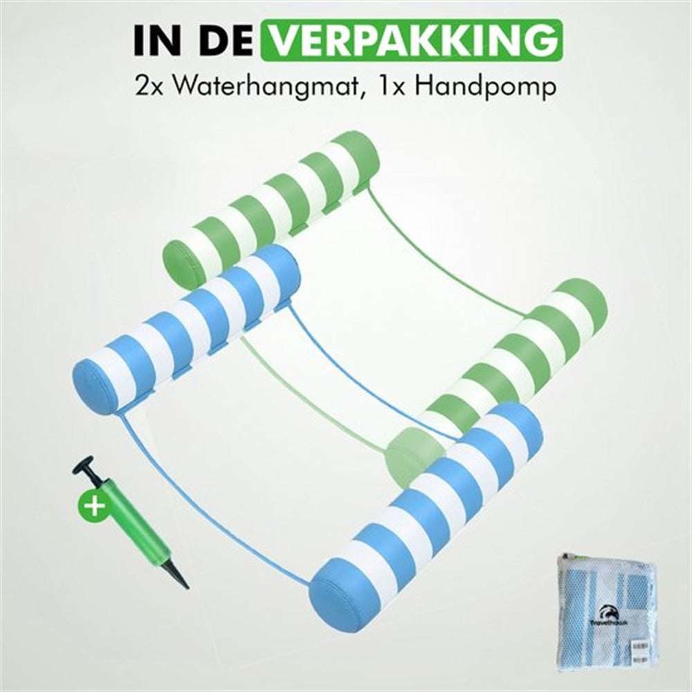 Close-up van Travelhawk waterhangmat materiaal en bevestiging