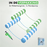 Close-up van Travelhawk waterhangmat materiaal en bevestiging