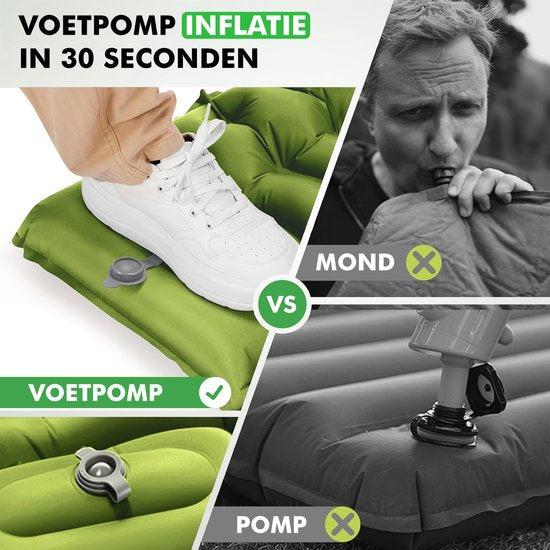 Close-up van Travelhawk zelfopblazende slaapmat materiaal