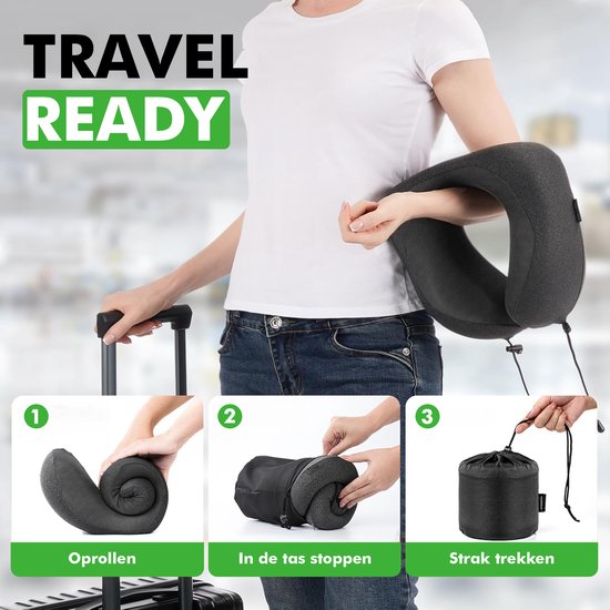 Close-up van zacht Travelhawk nekkussen materiaal