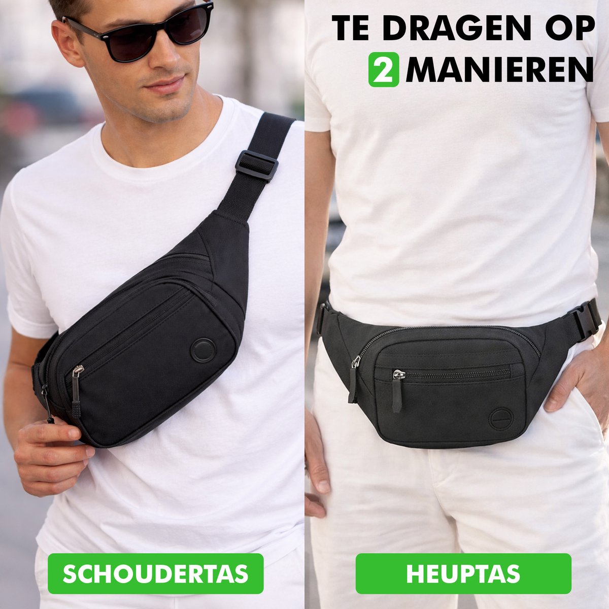 Compacte fanny pack met anti diefstal ontwerp