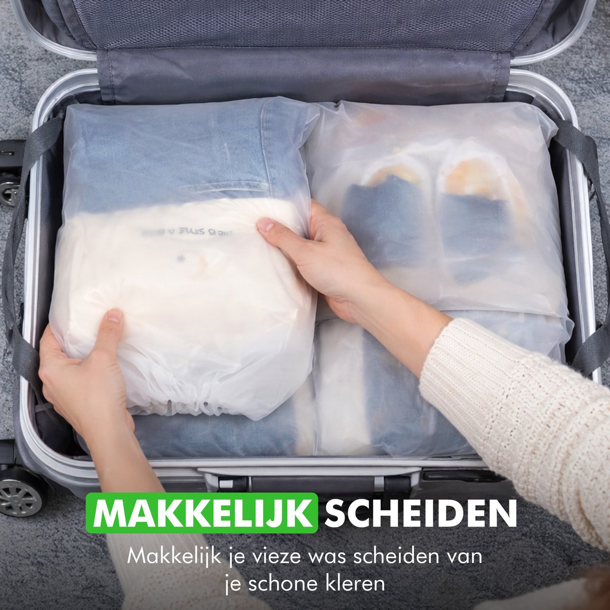 Compacte schoen organizer voor bagage