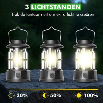 Compacte tentlamp op batterijen zwart