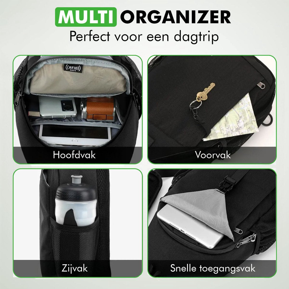 Crossbody tas met ruimte voor tablet tot 11 inch