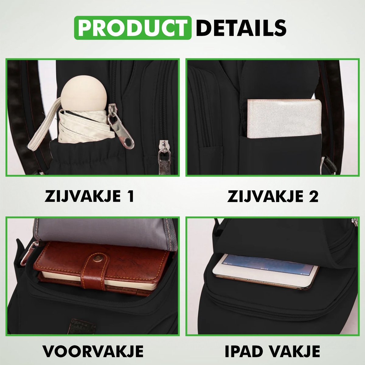 Crossbody tas zwart met verstelbare schouderband