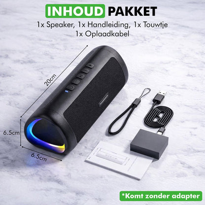 Detail van LED-indicaties Travelhawk draadloze Bluetooth speaker zwart