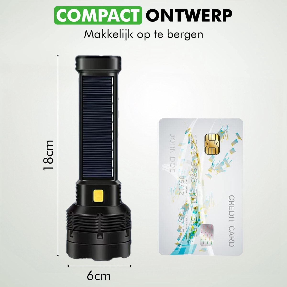 Detail van schakelaar Travelhawk zaklamp zwart