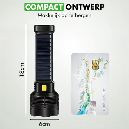 Detail van schakelaar Travelhawk zaklamp zwart