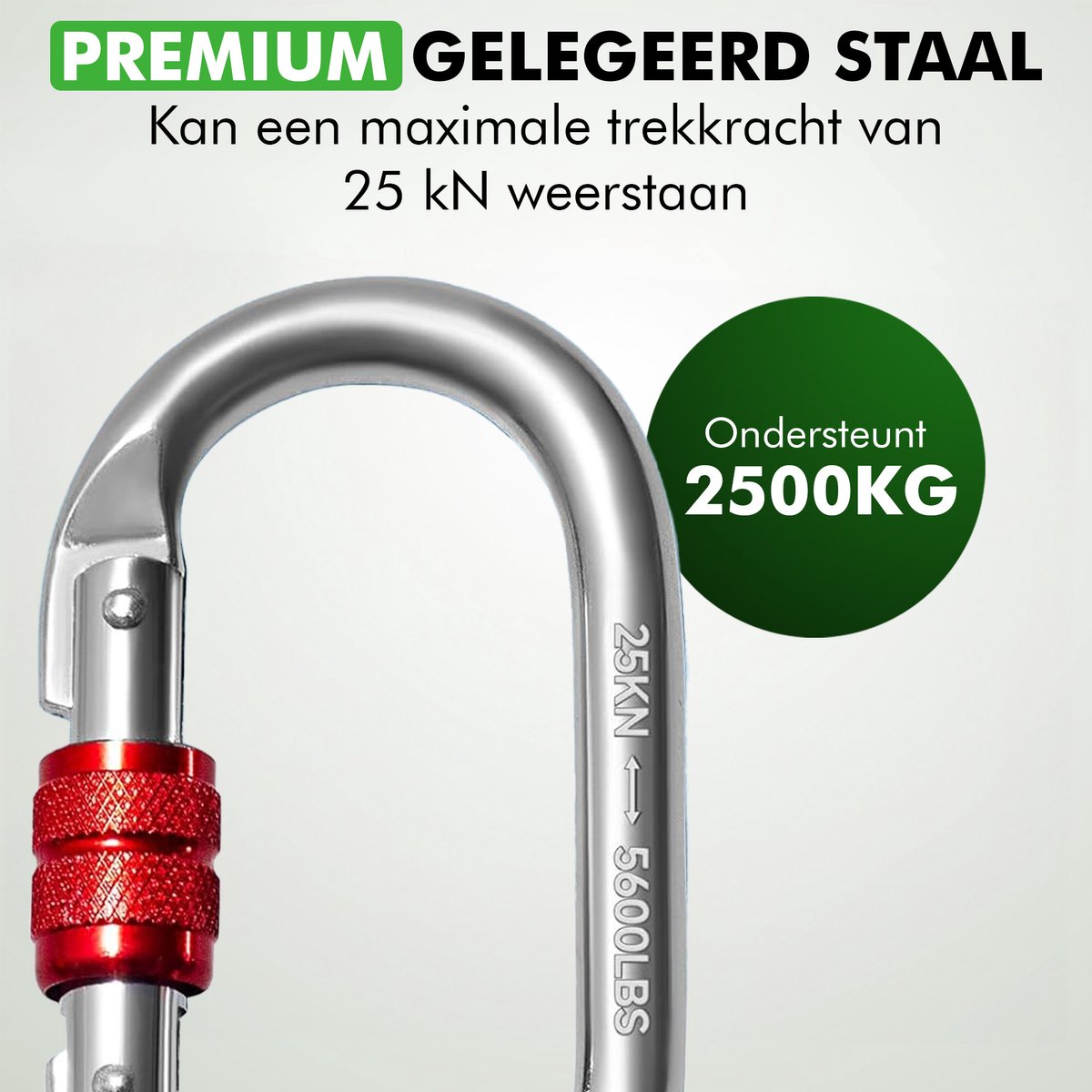 Geborsteld RVS musketonhaak zilver