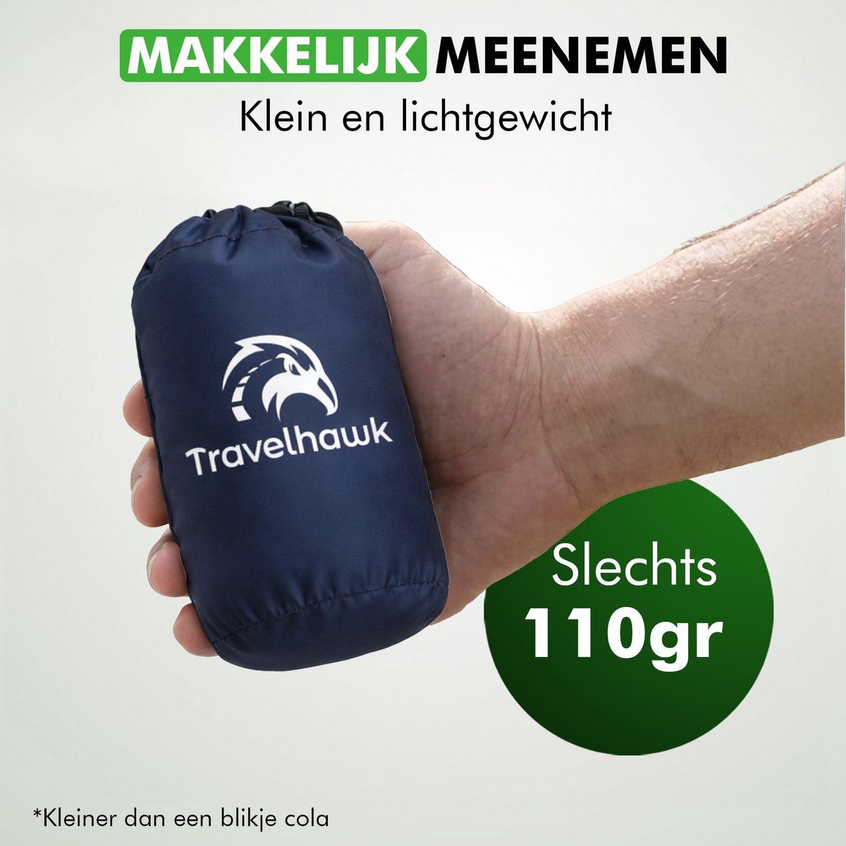 Groen reiskussen voor backpackers en kampeerders