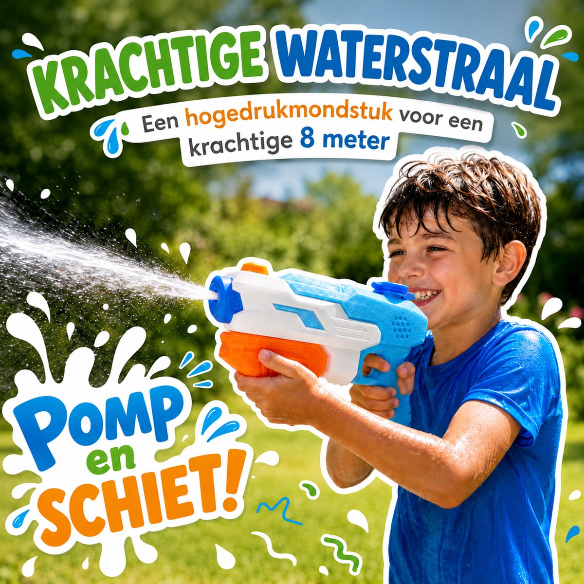 Kind speelt buiten met Travelhawk waterpistool