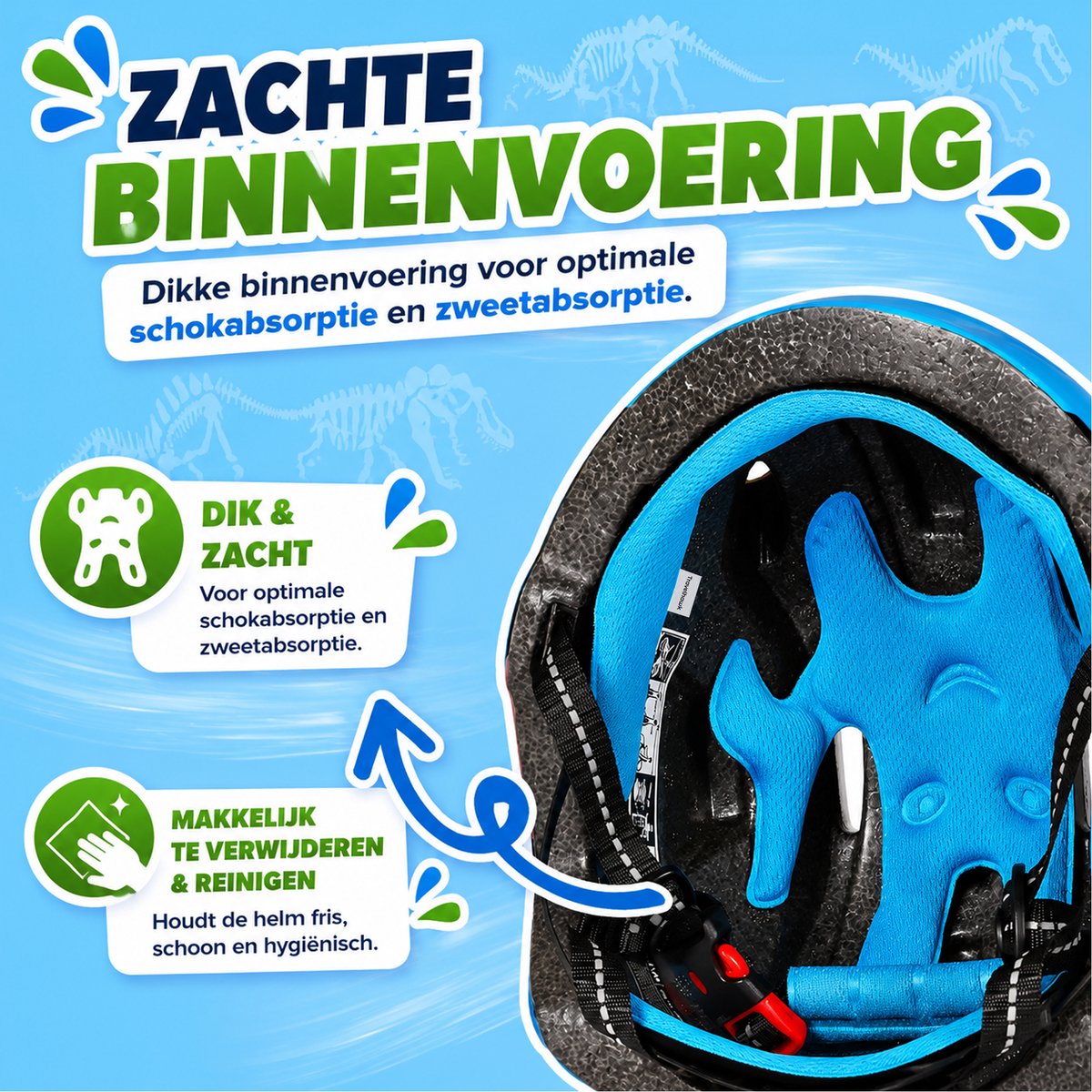 Kinderfietshelm met EPS binnenvoering voor schokabsorptie