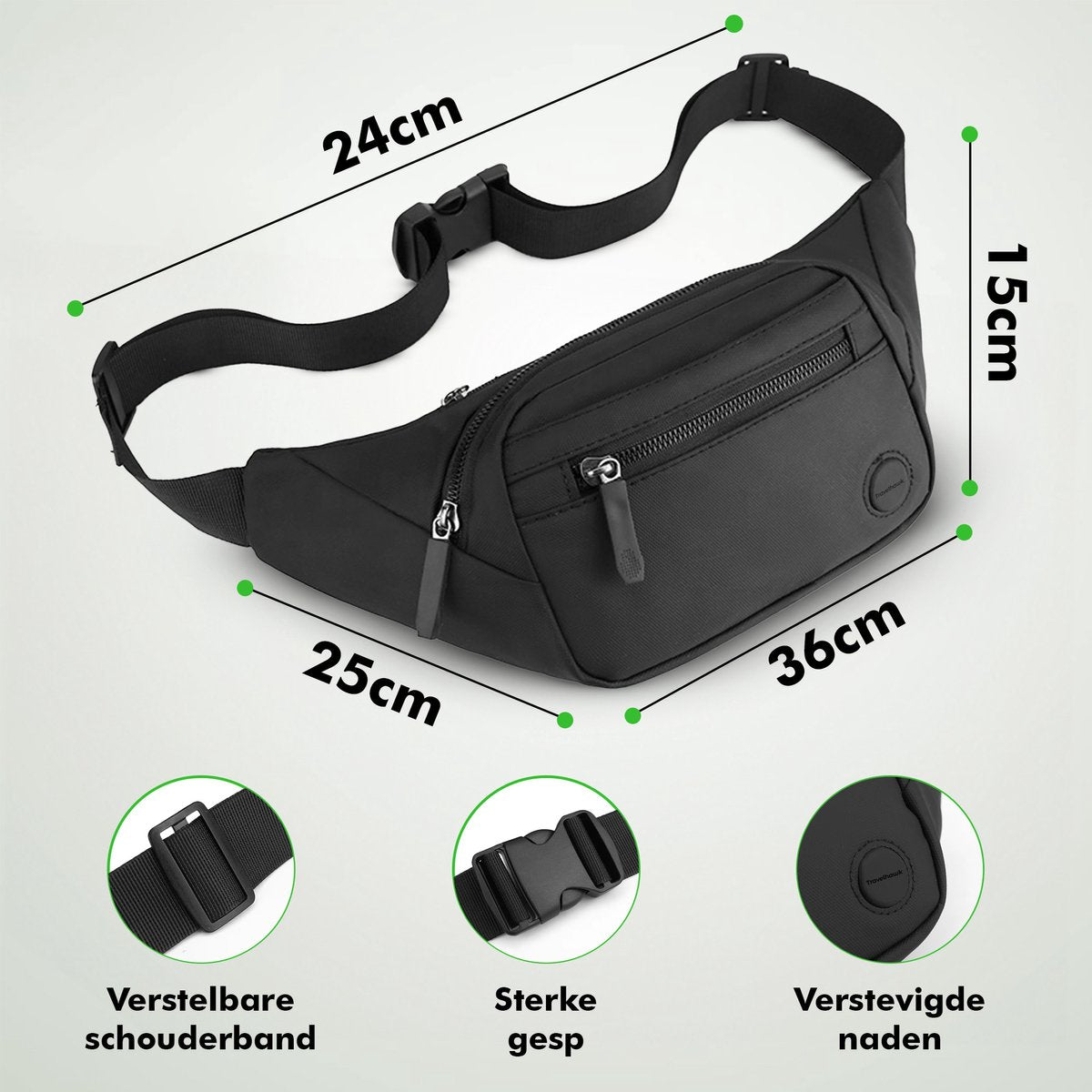 Lichtgewicht heuptasje voor festivals en reizen