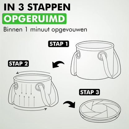 Lichtgewicht opvouwbare emmer meenemen op reis
