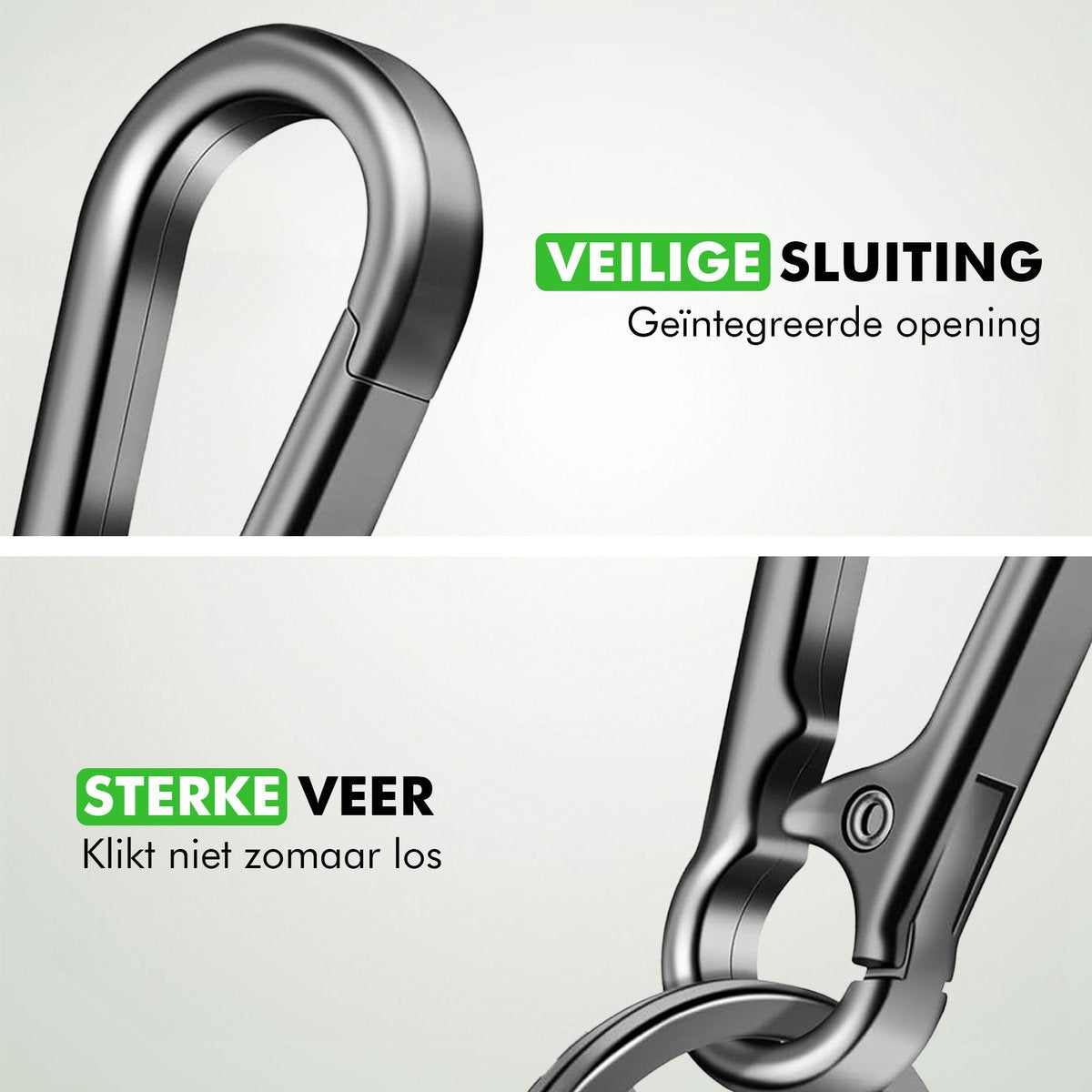 Musketonhaak met veerclip voor camping