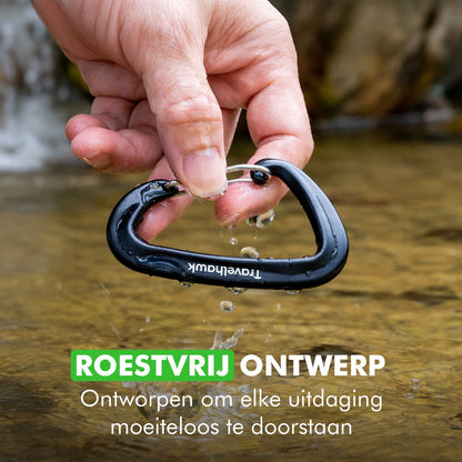 Musketonhaak met veerclip voor sleutels