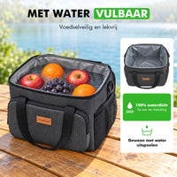 Travelhawk koeltas gevuld met fruit en drinken