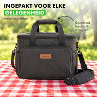 Travelhawk koeltas op een picknickkleed