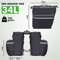 Open Travelhawk fietstas met inhoud zichtbaar