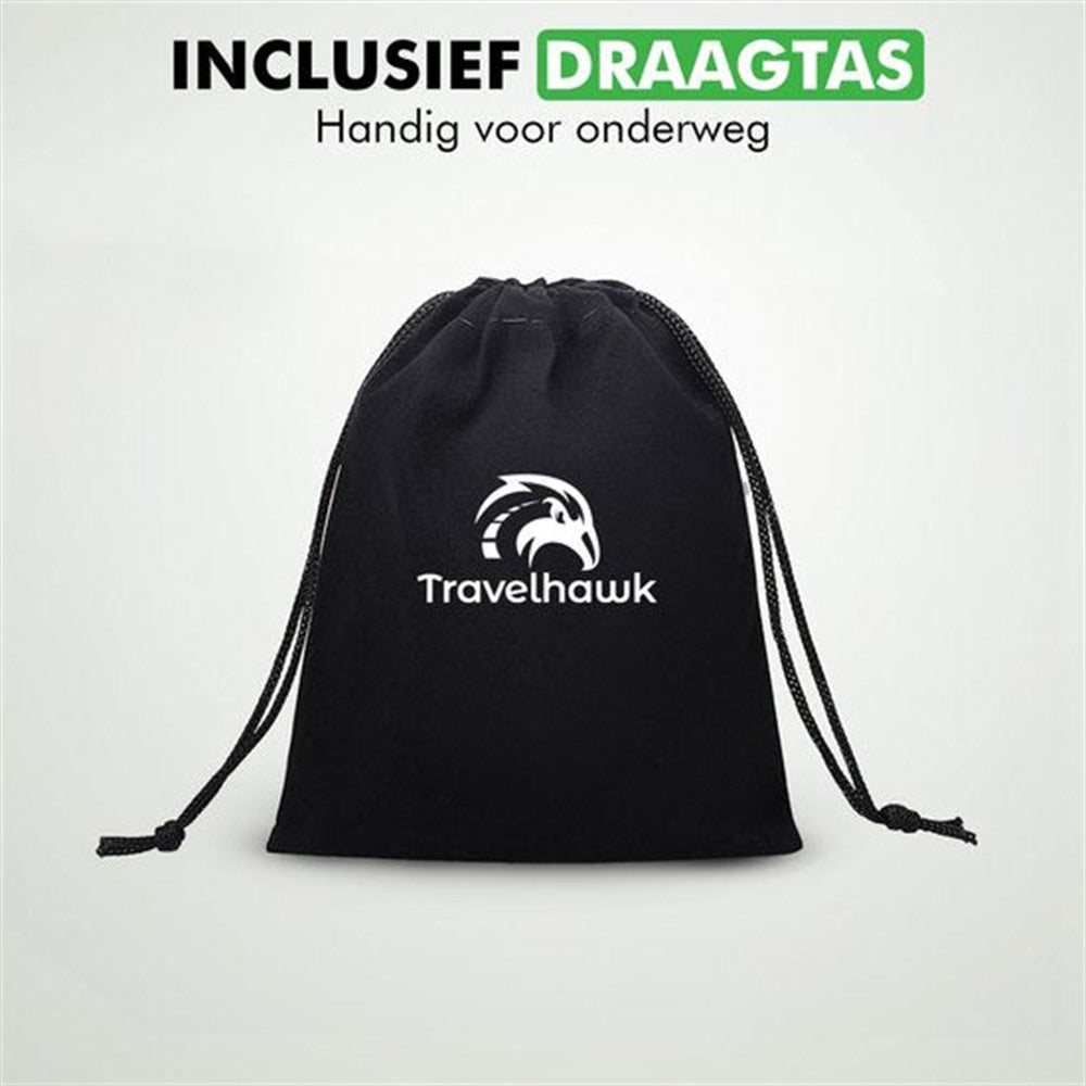 Opgevouwen Travelhawk plaid 150x200 cm grijs